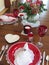 A Valentine`s Day dinner table set for two -- how romantic.