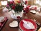 A Valentine`s Day dinner table set for two -- how romantic.