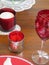 A Valentine`s Day dinner table set for two -- how romantic.