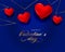 valentine's day event background with realistic lover hearts