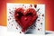 Valentine\'s Day exploding heart card. Generative AI