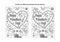 Valentine`s Day find the differences visual puzzle and coloring page