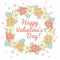 Valentine\'s day flower ring vector illustration