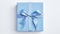 Valentine\\\'s Day Gift: Blue Gift Box With Bow On White Background