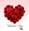 Valentine\'s Day Gift Card. Heart made of red roses.