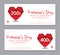 Valentine`s Day Gift Voucher template, Coupon, discount, Sale banner, Horizontal layout, discount cards, headers, website
