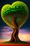 Valentine\'s Day green natural Heart tree tree with natural background