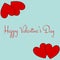 Valentine's day greeting card on abstract background with colorful texts and hearts, graphic illustration design wallpaper