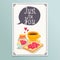 Valentine\'s Day greeting card design with romantic breakfast - c