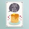 Valentine\'s Day greeting card design with romantic breakfast - p