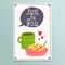 Valentine\'s Day greeting card design with romantic breakfast - t