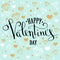 Valentine`s Day greeting card with geometric form diamond. Calligraphic pen inscription on mint background with jewels