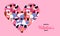 Valentine`s Day greeting card pink couple heart