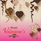 Valentine\'s Day and Heart chocolate Party on colorful background. Vector Valentine\'s Day Party