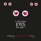 Valentine's Day heart with eyes '' i only have eyes for you'' greeting card background