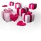 Valentine`s day heart Gifts polka caro white roseate pink.