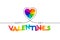 Valentine`s day and heart made of rainbow colors as LGBTQ+ community concept
