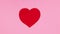 Valentine`s day heart move on pastel pink theme. Stop motion