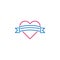 Valentine`s day, heart, tape icon. Can be used for web, logo, mobile app, UI, UX