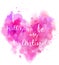 Valentine`s day heart watercolored
