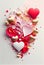 Valentine\'s Day Hearts Interconnected in a Stylized Poster