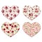 Valentine\'s day hearts with roses patterns. Vector eps-10.