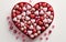 Valentine\\\'s Day hearts sweet candy Isolated on pure white background