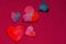 Valentine\\\'s day. holiday of lovers, love. a valentine in the shape of a heart. viva magenta.