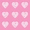 Valentine`s day illustration with cute pink cats on pink love background