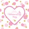 Valentine s Day invitation template. Included laser cutout heart shaped frame on seamless polka dot pattern with glitter