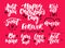 Valentine s Day lettering vector set. Isolated handwriting calligraphy love quotes and inscriptions.