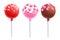 Valentine`s day lollipops cake pops set vector illustration.