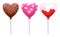 Valentine`s day lollipops cake pops set vector illustration.