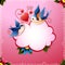 Valentine`s Day Love Birds with Hearts and Text Callout