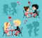 Valentine`s Day. Love card. Ð¡ollection of couples in love.