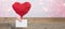 Valentine`s Day Love Wedding Birthday background banner greeting card - Red balloon heart and white paper note with the words: I