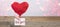 Valentine`s Day Love Wedding Birthday background banner greeting card - Red balloon heart and white paper note with the words: I