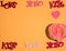 Valentine`s day love, xoxo, kiss and rose yellow background
