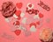 Valentine`s day love,xoxo, and rose pink background