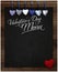 Valentine\'s Day menu Chalkboard Blue and Red Gingham Love hearts