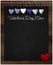 Valentine\'s Day Menu Chalkboard Blue and Red Gingham Love hearts