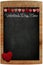 Valentine\'s Day Menu Chalkboard Fabric Love hearts hanging on wo