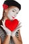 Valentine\'s day mime portrait