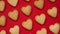 Valentine`s Day and Mother`s Day banner concept.Pattern of traditional homemade cookies, lots of heart shaped shortbread cookies