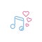 Valentine`s day, music, hearts icon. Can be used for web, logo, mobile app, UI, UX