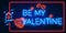 Valentine`s Day. Neon frame. Logo, emblem, label. Bright signboard, light banner. Celebration. Love. Neon Heart. Vector