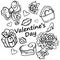 Valentine`s day outline set