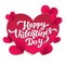 Valentine s Day paper cut card. 14th of february. Happy Valentines Day Lettering with pink cut paper hearts on white