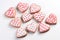 Valentine s Day pattern with heart shaped cookies with pink and white icing