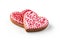 Valentine s Day pattern with heart shaped cookies with pink and white icing